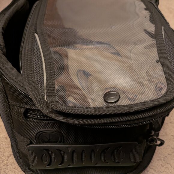 Motorcycle Tank Bag Expandable Cortech Super 2.0 18L Black Waterproof Cover EUC - Picture 3 of 8